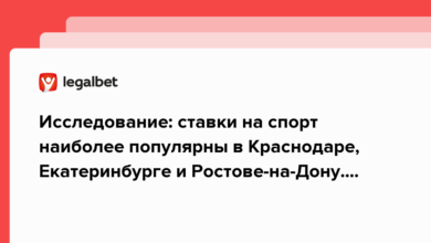 Исследование: ставки на спорт наиболее популярны в Краснодаре, Екатеринбурге и Ростове на Дону. Нальчик и Ханты Мансийск на последнем месте {legalbet} 63c8242f42a63.png