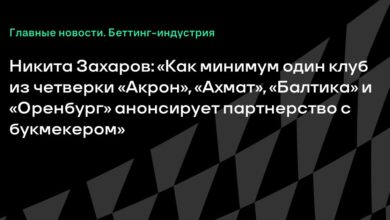Никита Захаров: «Как минимум один клуб из четверки «Акрон», «Ахмат», «Балтика» и «Оренбург» анонсирует партнерство с букмекером» {Sports} 6ab38ee3d1eb5.jpeg