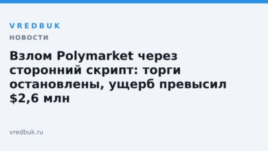 Взлом Polymarket через сторонний скрипт: торги остановлены, ущерб превысил $2,6 млн